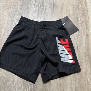 Nike Black Toddler Athletic Shorts with Red & White Logo